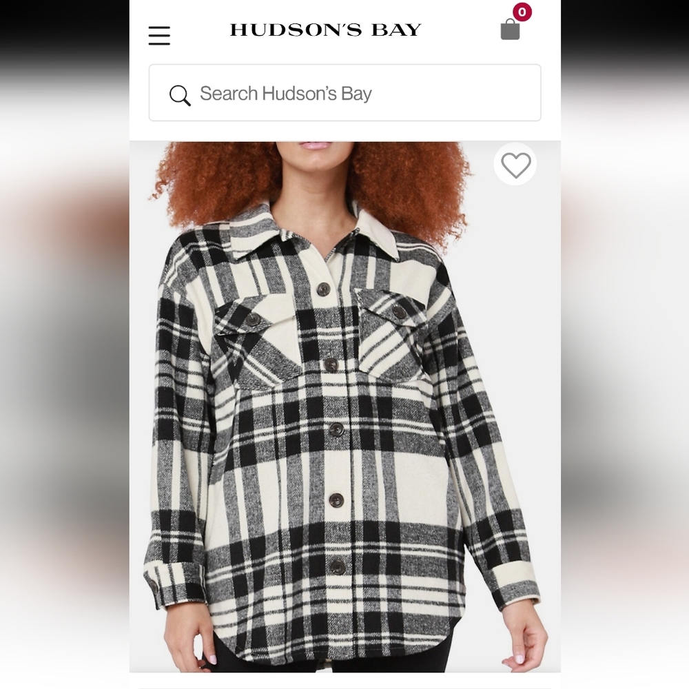 Venice Love Black and White Plaid Shacket Shirt Jacke Woman's Medium
